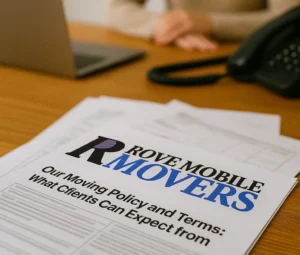 Our Moving Policy and Terms: What Clients Can Expect from Rove Mobile Movers 1 Our Moving Policy and Terms: What Clients Can Expect from Rove Mobile Movers